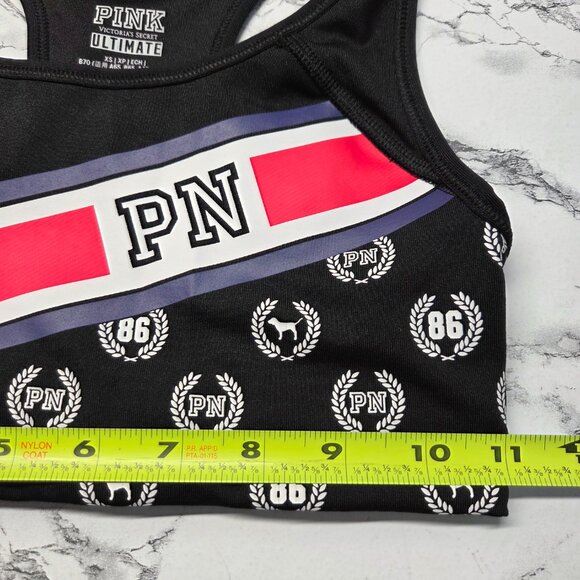 PINK Victoria's Secret Ultimate Extra Small Black Pink Racerback Sports Bra - Picture 5 of 7